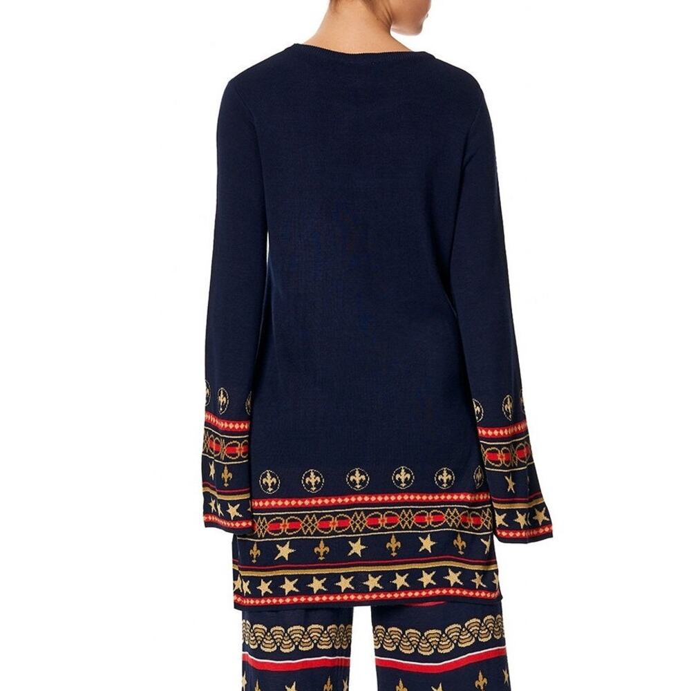 Camilla Jacquard Bamboo Knit Relaxed Tunic Sweater in Costume‎ Party Size XS - Picture 10 of 10